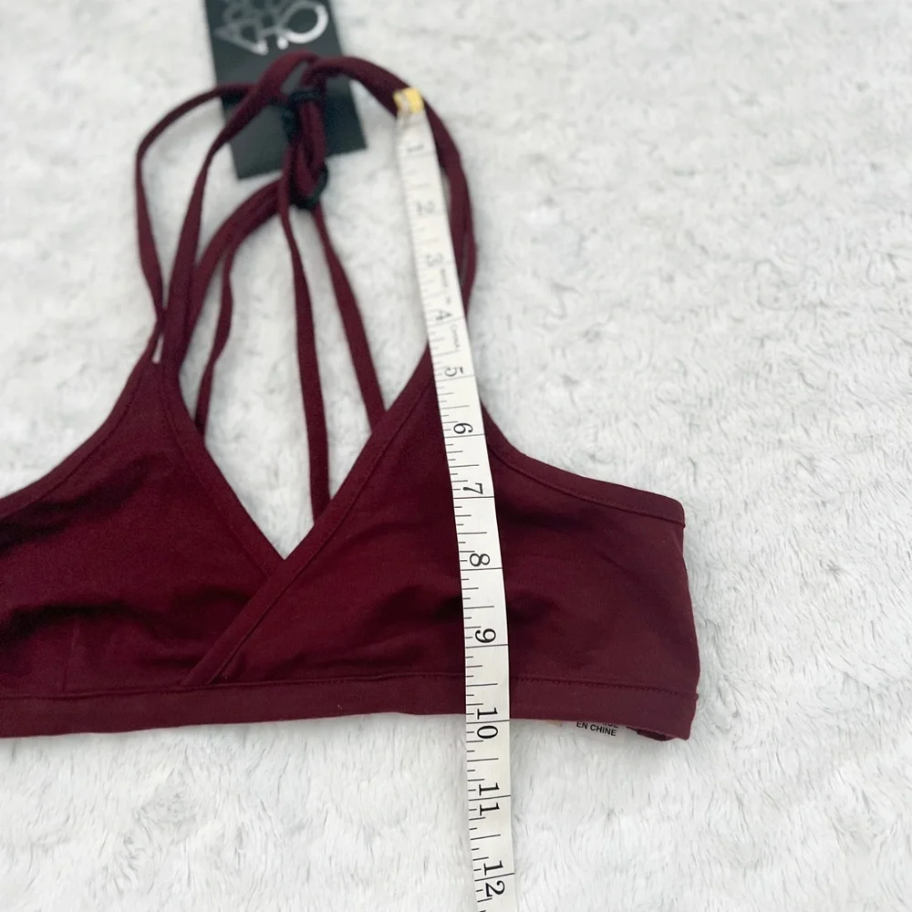 NWT- CHASER Active Criss Cross Bralette Burgundy